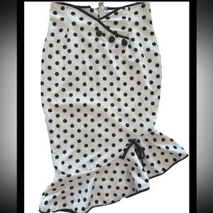 Shein S Skirt Polka Dot White Glam Cocktail Babydoll Pencil